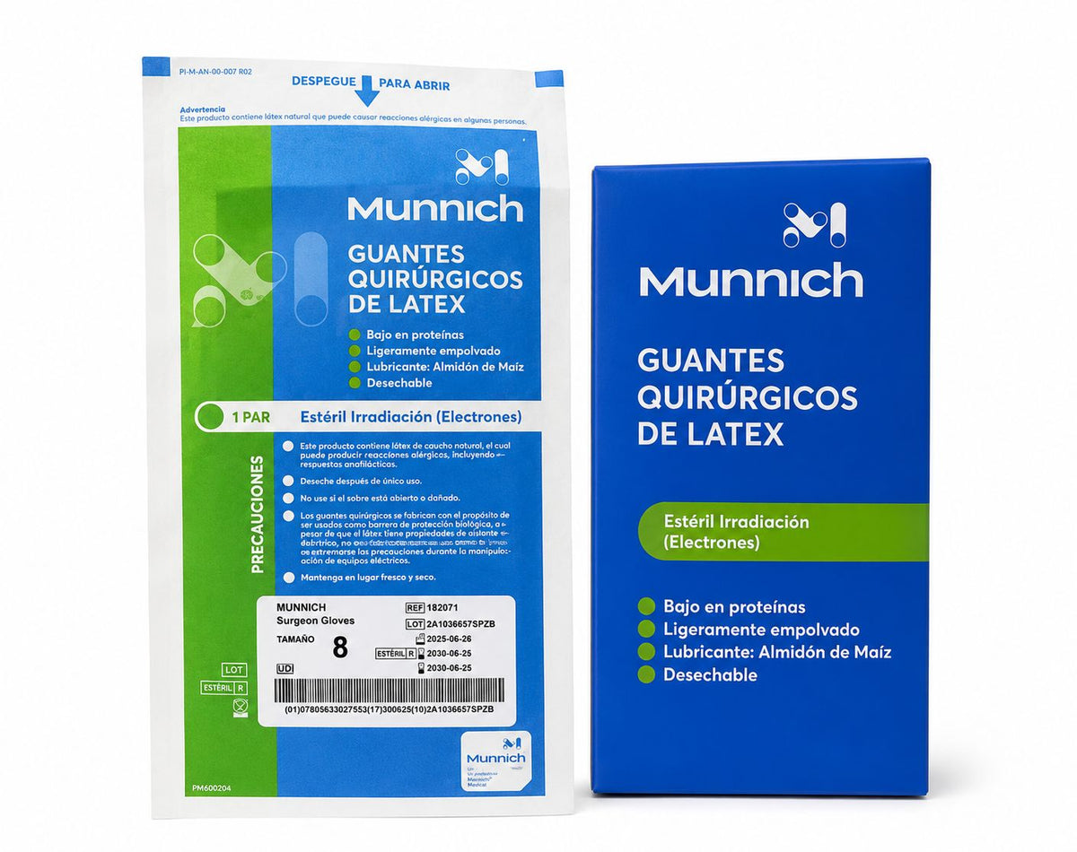 Guantes Quirúrgicos Estéril de Látex ligeramente empolvados Par