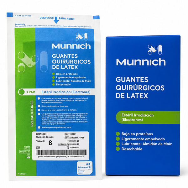 Guantes Quirúrgicos Estéril de Látex ligeramente empolvados Par