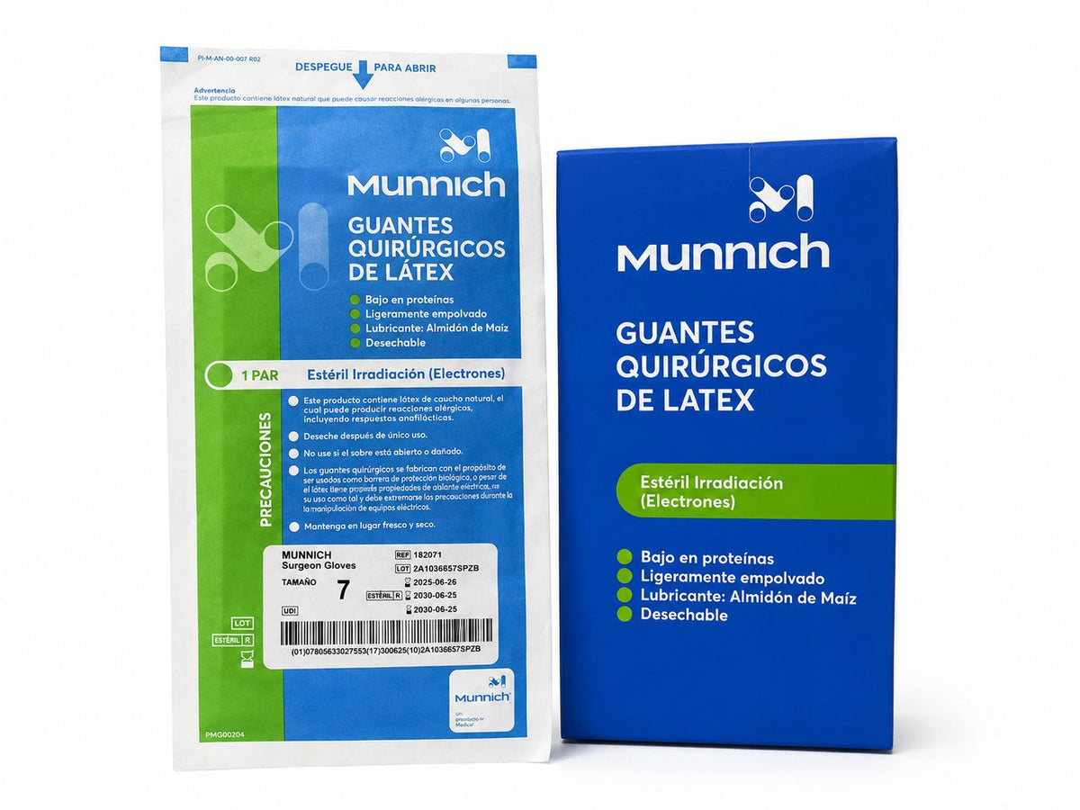 Guantes Quirúrgicos Estéril de Látex ligeramente empolvados Par