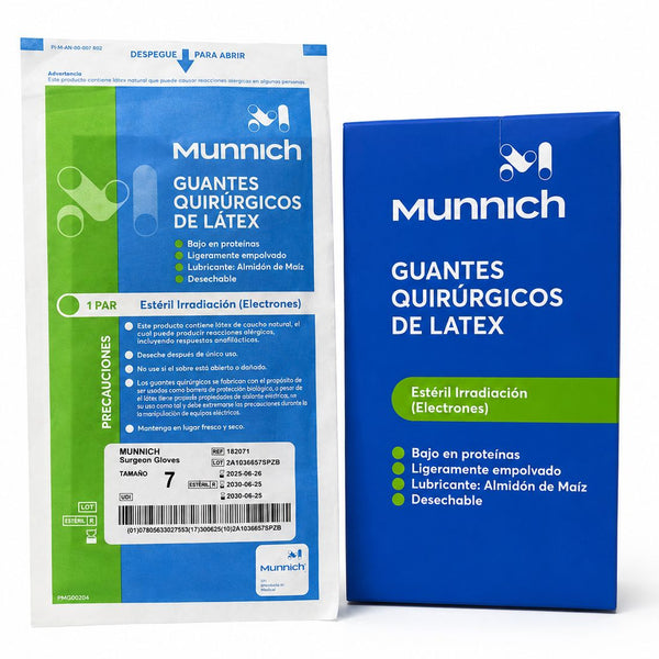 Guantes Quirúrgicos Estéril de Látex ligeramente empolvados Par