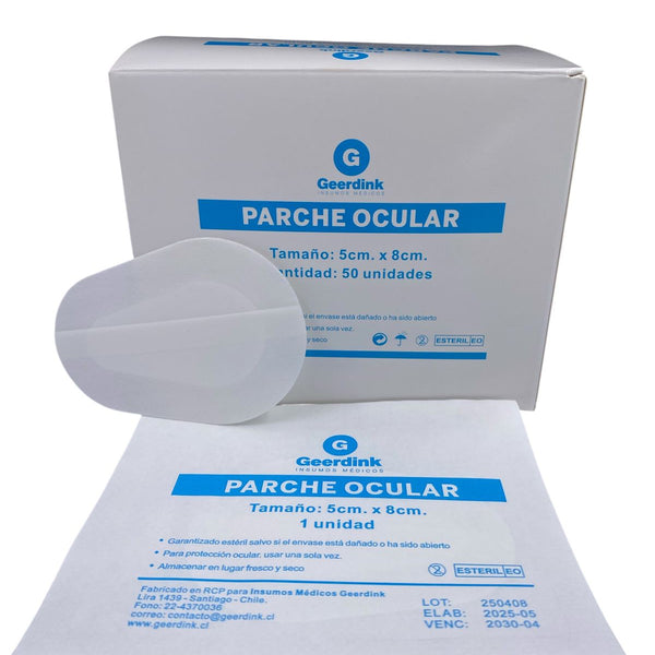 Parche Ocular 5 CM.x 8 CM. Geerdink caja x 50 unidades