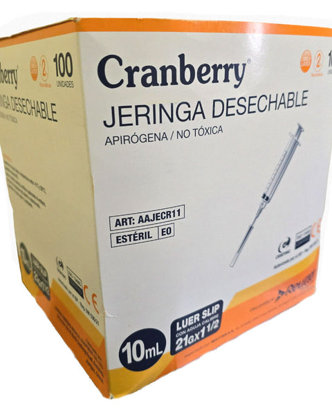 Jeringa Desechable Luer slip 10ML 21G x 1 1/2 Caja x 100