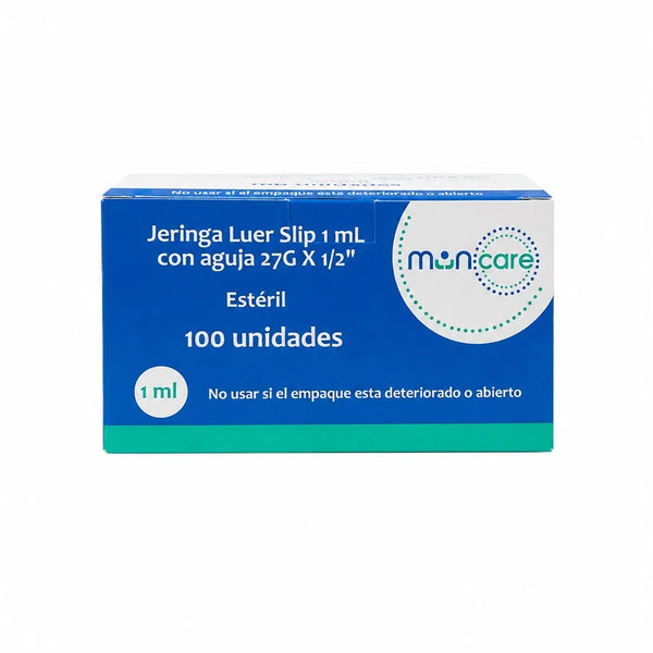 Jeringa Tuberculina 1 ML. Luer Slip Con Aguja 27g x 1/2 X Unidad