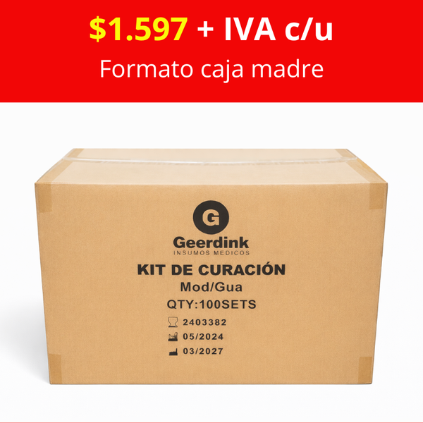 Kit de Curación Estéril Desechable Geerdink | Caja Madre (100 unidades)
