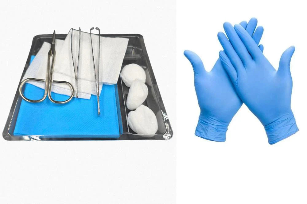 Kit De Curación Estéril Desechable Geerdink con Par de Guantes de Nitrilo Caja Madre X 100 Unidades