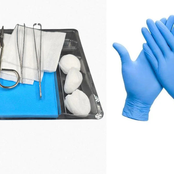 Kit De Curación Estéril Desechable Geerdink con Par de Guantes de Nitrilo Caja Madre X 100 Unidades