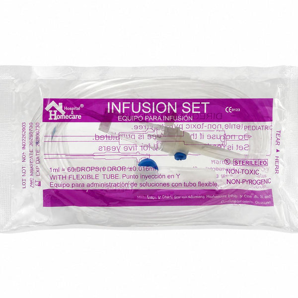 Bajada de Suero Homcare con Puerto en Y 60 Gotas T/Flexible Pediátrica