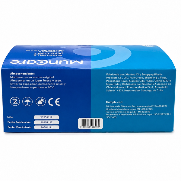 Mascarilla tres pliegues caja x 50 unidades Muncare