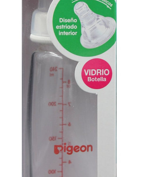 Mamadera Vidrio Pigeon 240 Ml, Reduce Los Cólicos