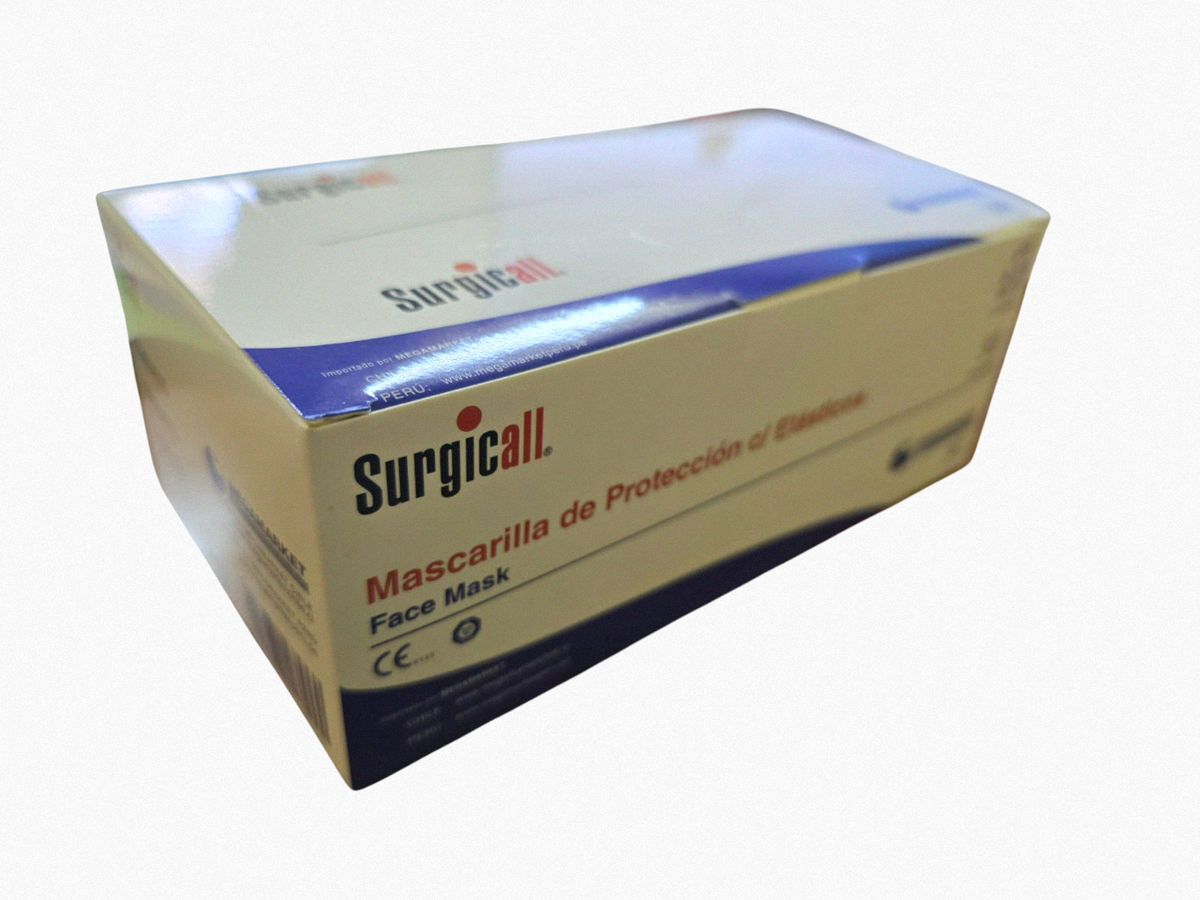 Mascarilla tres pliegues caja x 50 unidades