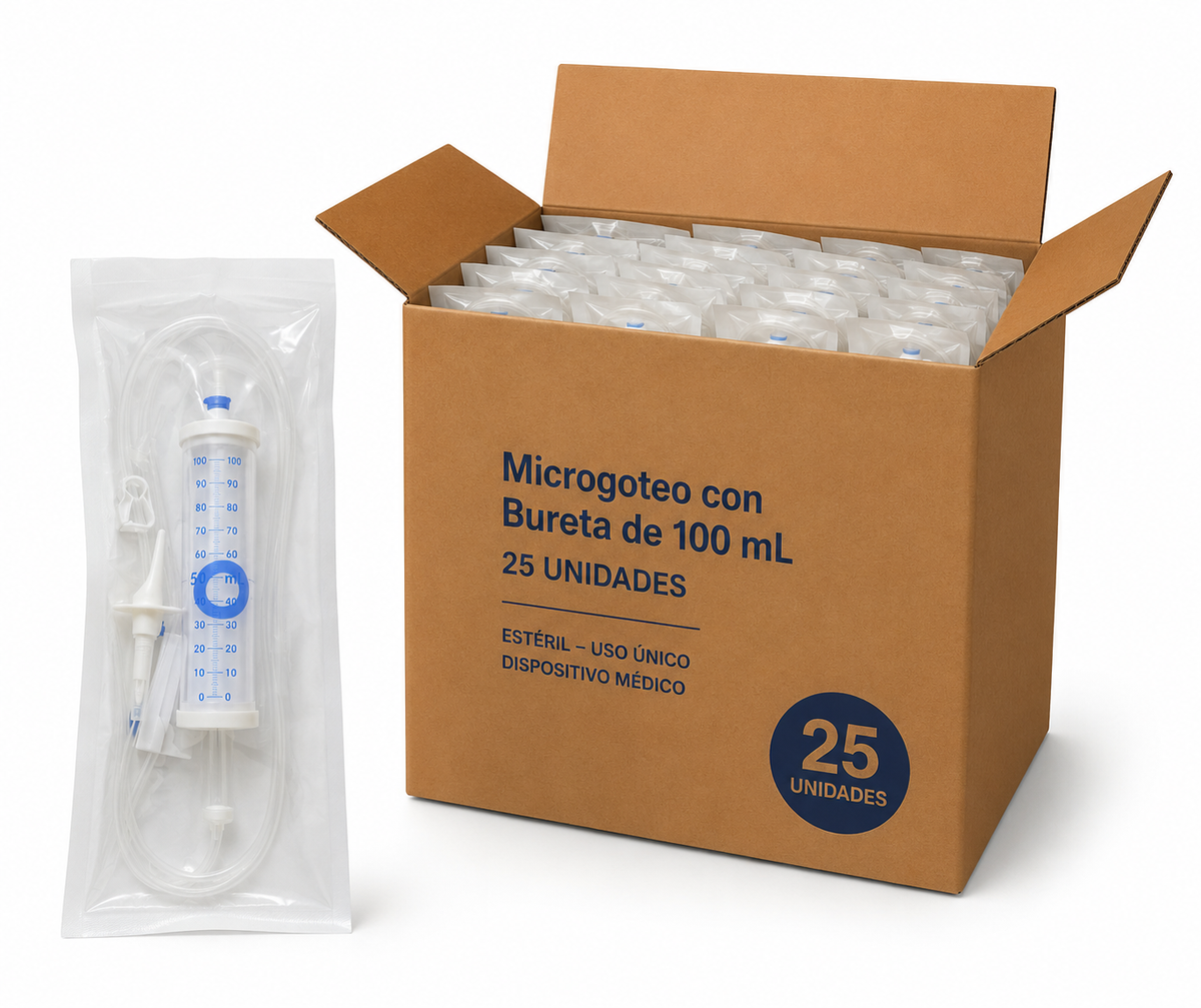 Microgoteo con bureta 100 ML.  Pack x 25 Un. MAYORISTA
