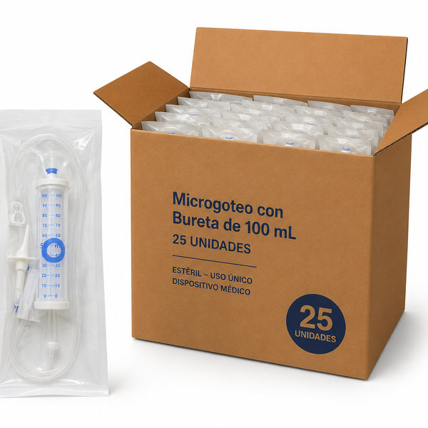 Microgoteo con bureta 100 ML.  Pack x 25 Un. MAYORISTA