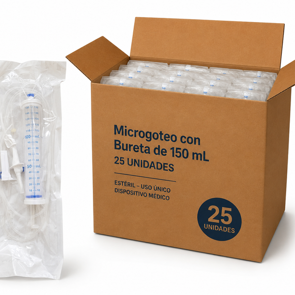 Microgoteo con bureta 150 ML.  Pack x 25 Un. MAYORISTA