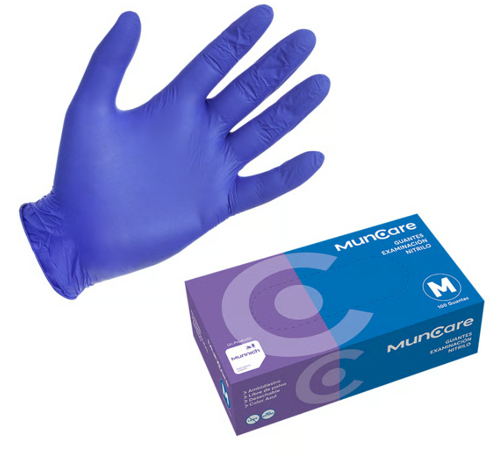 Guante Nitrilo Azul Muncare Caja X 100 Unidades