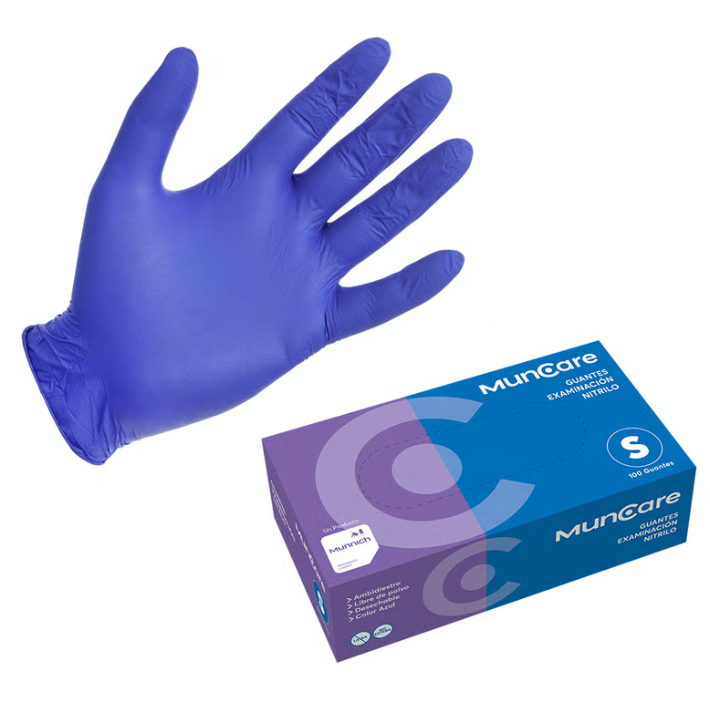 Guante Nitrilo Azul Muncare Caja X 100 Unidades