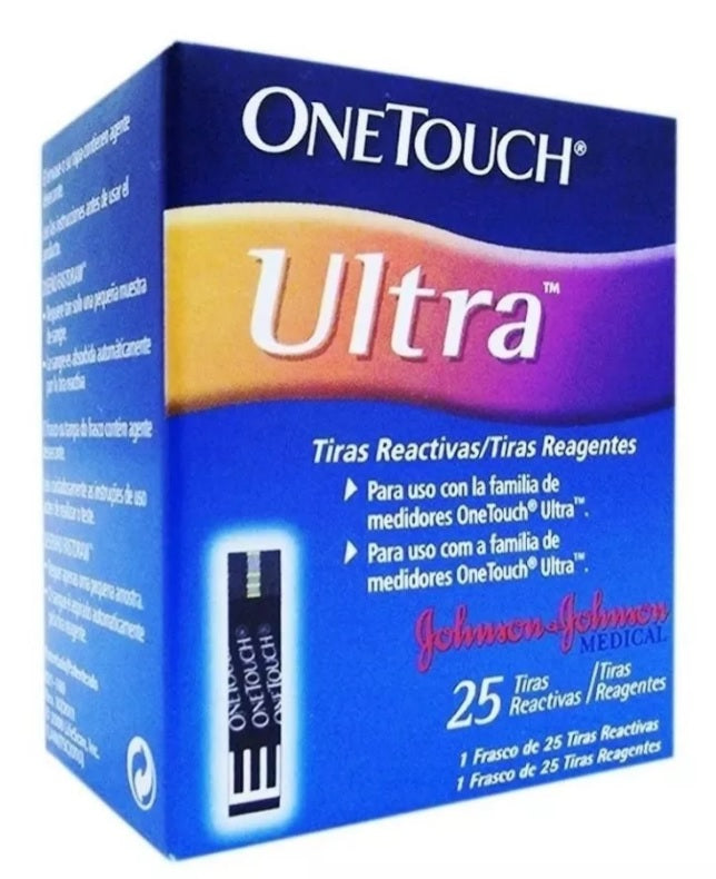 Tiras Reactivas Cintas Onetouch Ultra X 25 U.