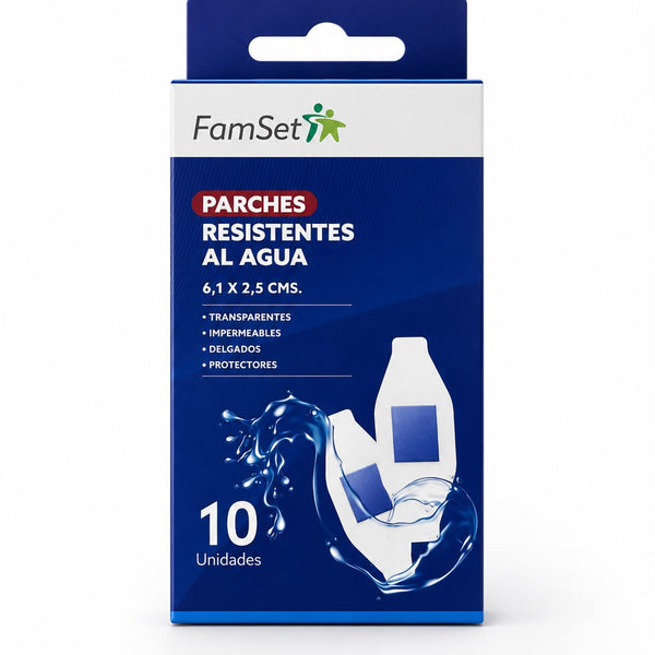 Parche Curita Transparente Resistente Al Agua 10 Unidades Family Set