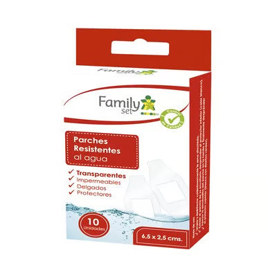 Parche Curita Transparente Resistente Al Agua 10 Unidades Family Set