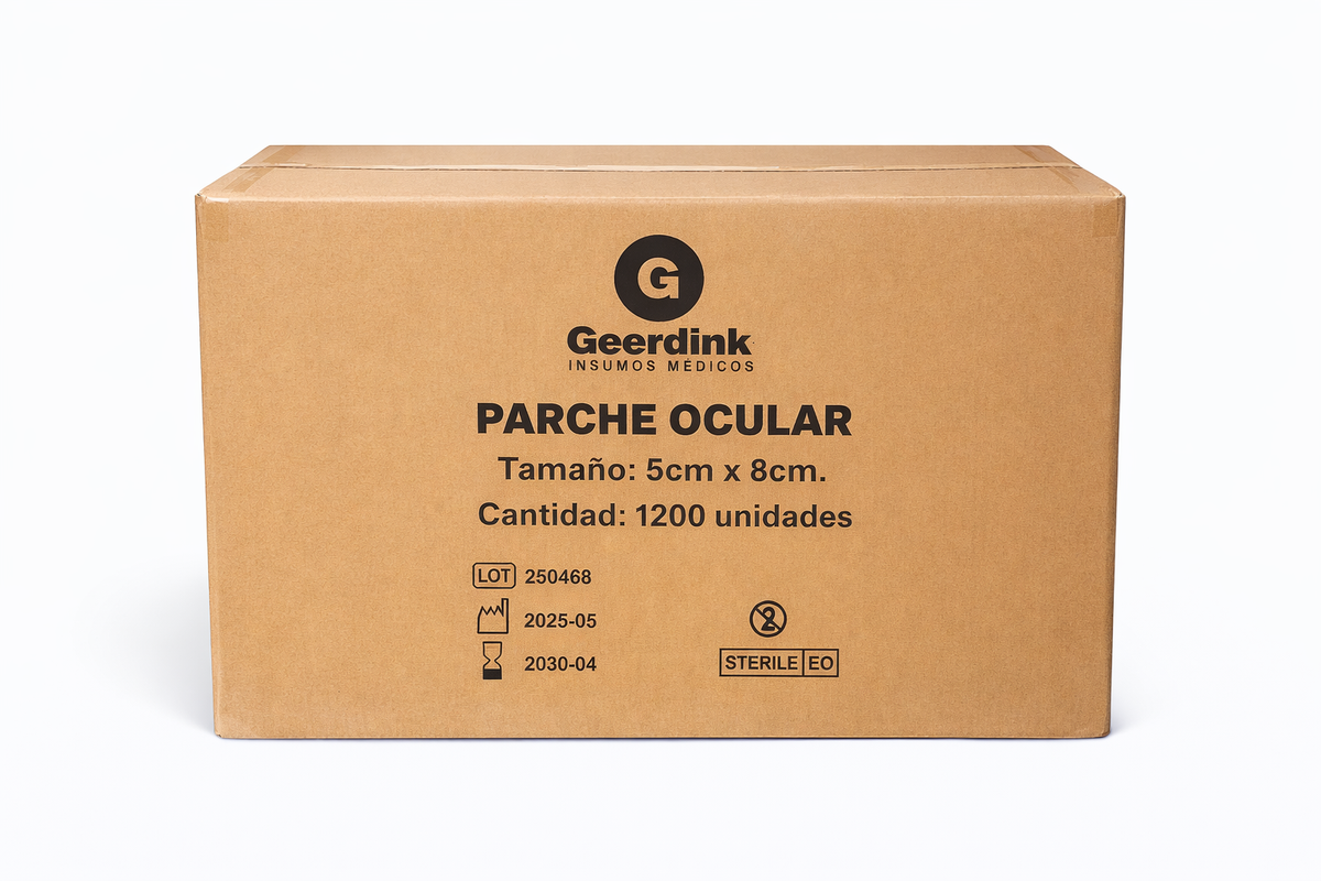 Parche Ocular Estéril Geerdink 5×8 cm | Caja Madre (24 cajas × 50 unidades)