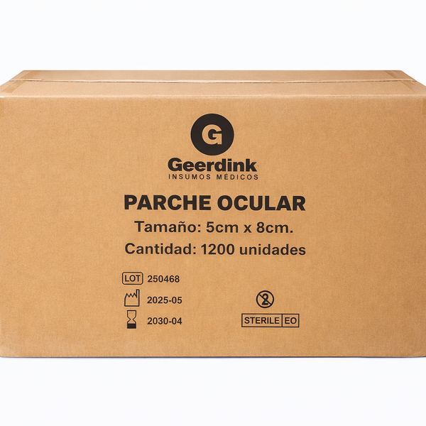 Parche Ocular Estéril Geerdink 5×8 cm | Caja Madre (24 cajas × 50 unidades)