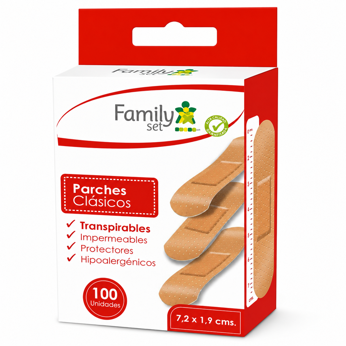 Parche Curita recto x 100 Unidades Family Set