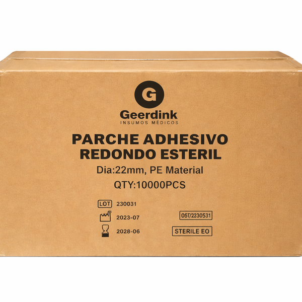 Parche Curita Redondo Estéril Geerdink | Caja Madre (100 cajas × 100 parches)