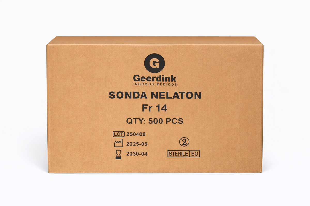 Sonda Nelaton Estéril Geerdink Nº14 Fr 40 cm | Caja Madre (10 cajas × 50 unidades)