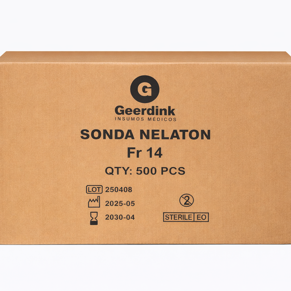 Sonda Nelaton Estéril Geerdink Nº14 Fr 40 cm | Caja Madre (10 cajas × 50 unidades)