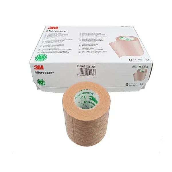 Tela De Papel Micropore 3m 5cms. Color Piel - 6 Unidades