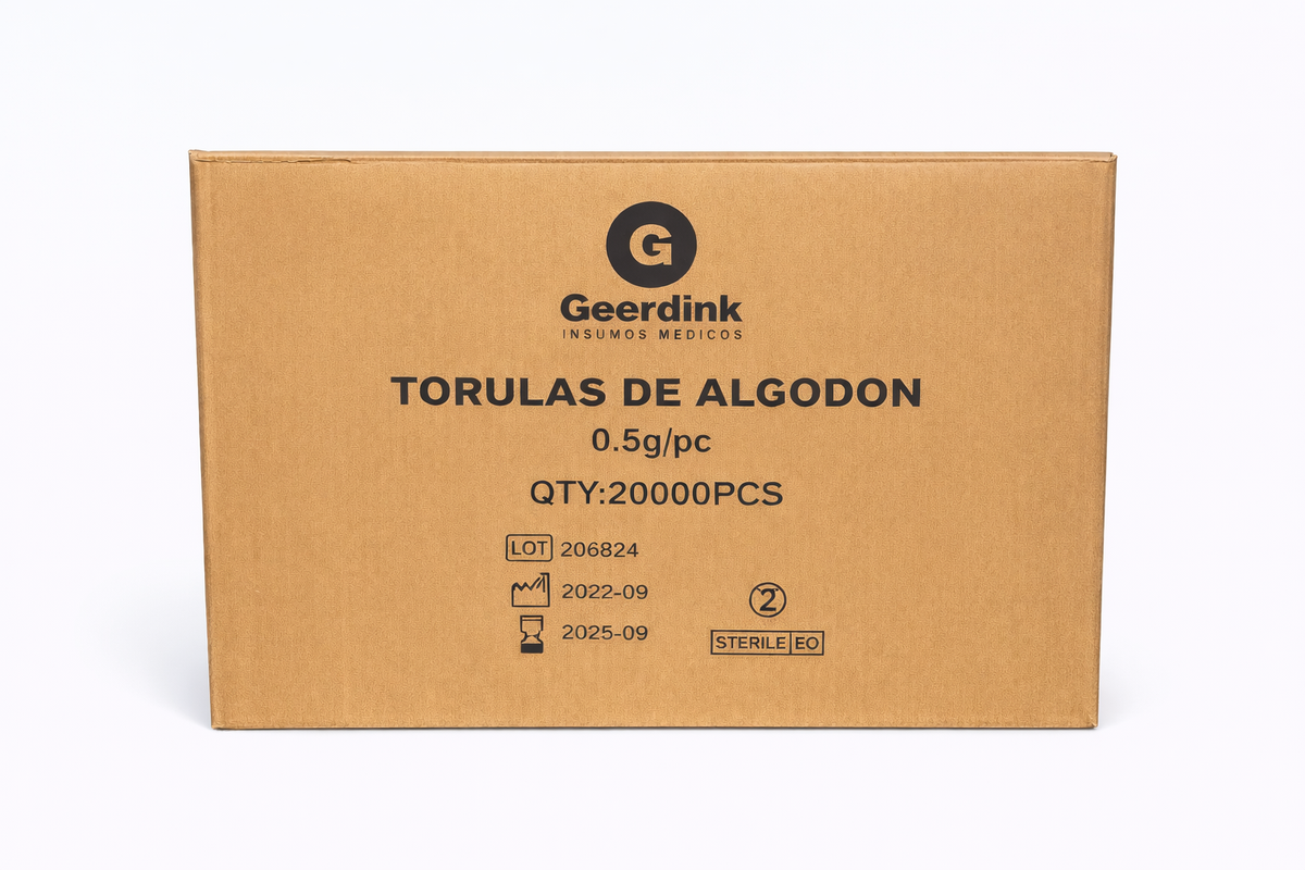 Tórulas de Algodón Geerdink 0,5 g | Caja Madre (200 bolsas × 100 unidades)
