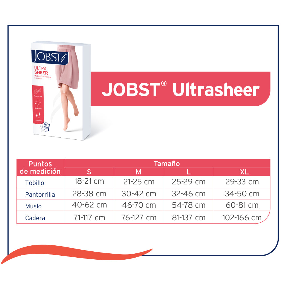 Media Compresiva Jobst Ultrasheer 20/30 Muslo S-m-l-xl Punta abierta