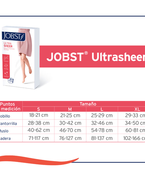 Media Compresiva Jobst Ultrasheer 15/20 Muslo S-m-l-xl Punta abierta