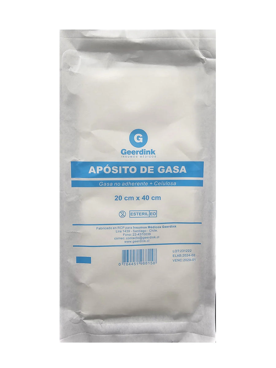 Apósito de Gasa No Tejida Geerdink 20cm x 40cm Caja Madre x 100 Unidades