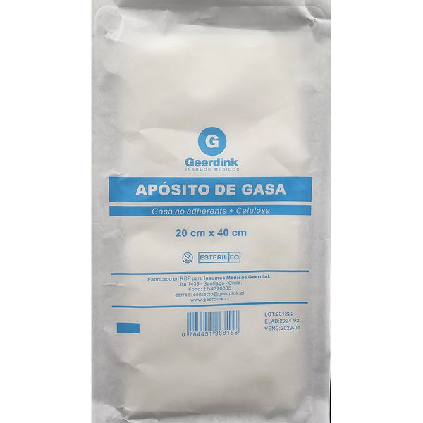Apósito de Gasa No Tejida Geerdink 20cm x 40cm Caja Madre x 100 Unidades