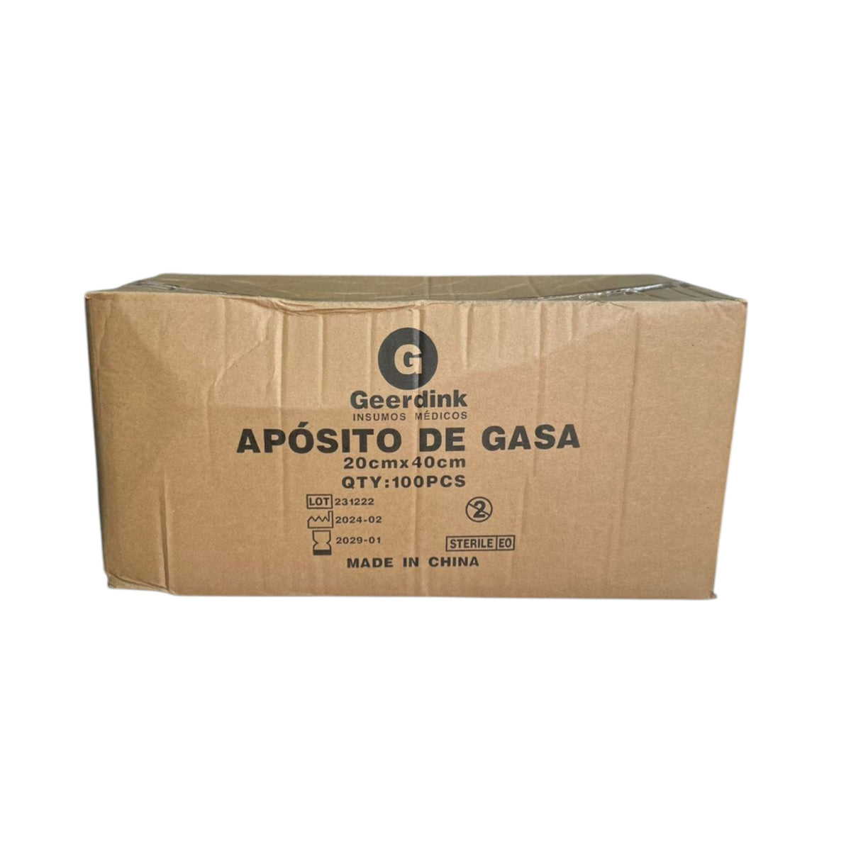 Apósito de Gasa No Tejida Geerdink 20cm x 40cm Caja Madre x 100 Unidades