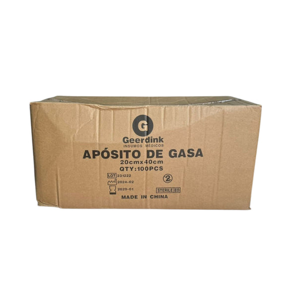 Apósito de Gasa No Tejida Geerdink 20cm x 40cm Caja Madre x 100 Unidades