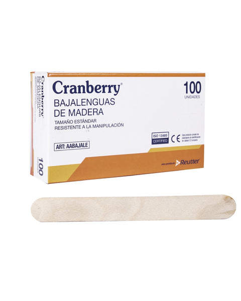 Baja Lenguas Madera No Estéril Cranberry Caja x 100 Unidades