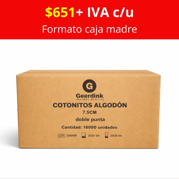 Cotonitos Geerdink Doble Punta | Caja Madre (180 cajas × 100 unidades)