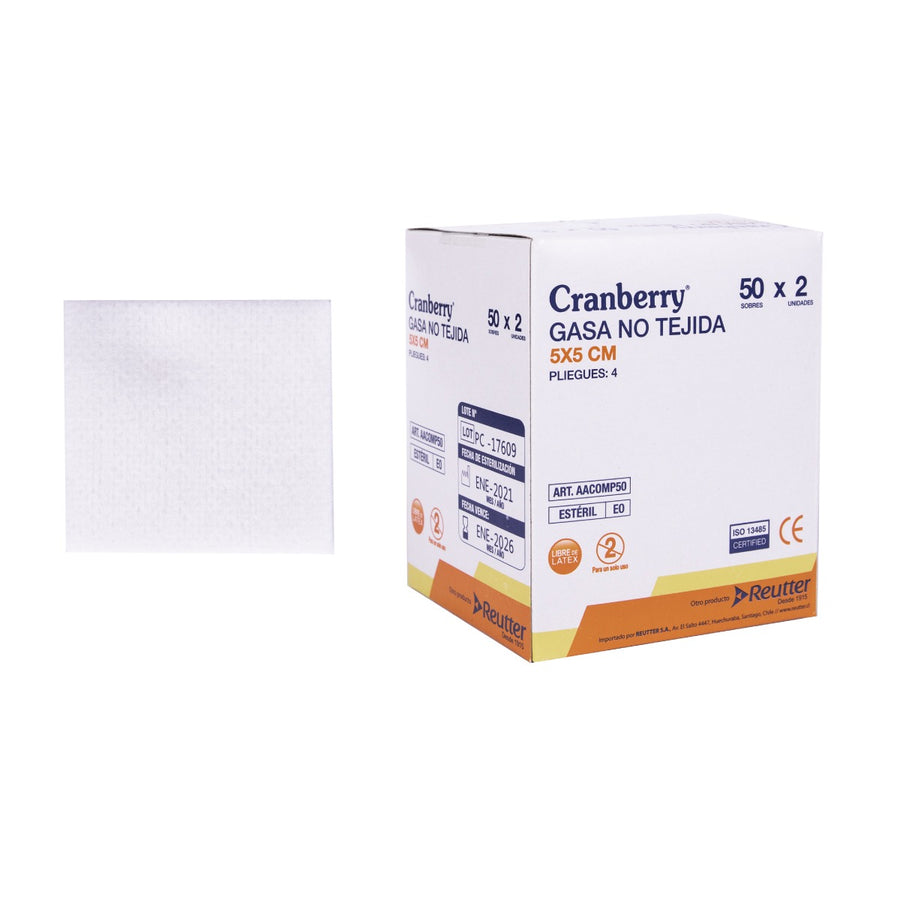 Gasa No Tejida Estéril Caja x 50 Unidades Cranberry