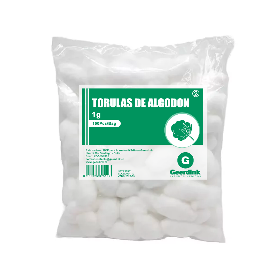 Torulas De Algodón Geerdink 1 Gr. X 100 Unidades