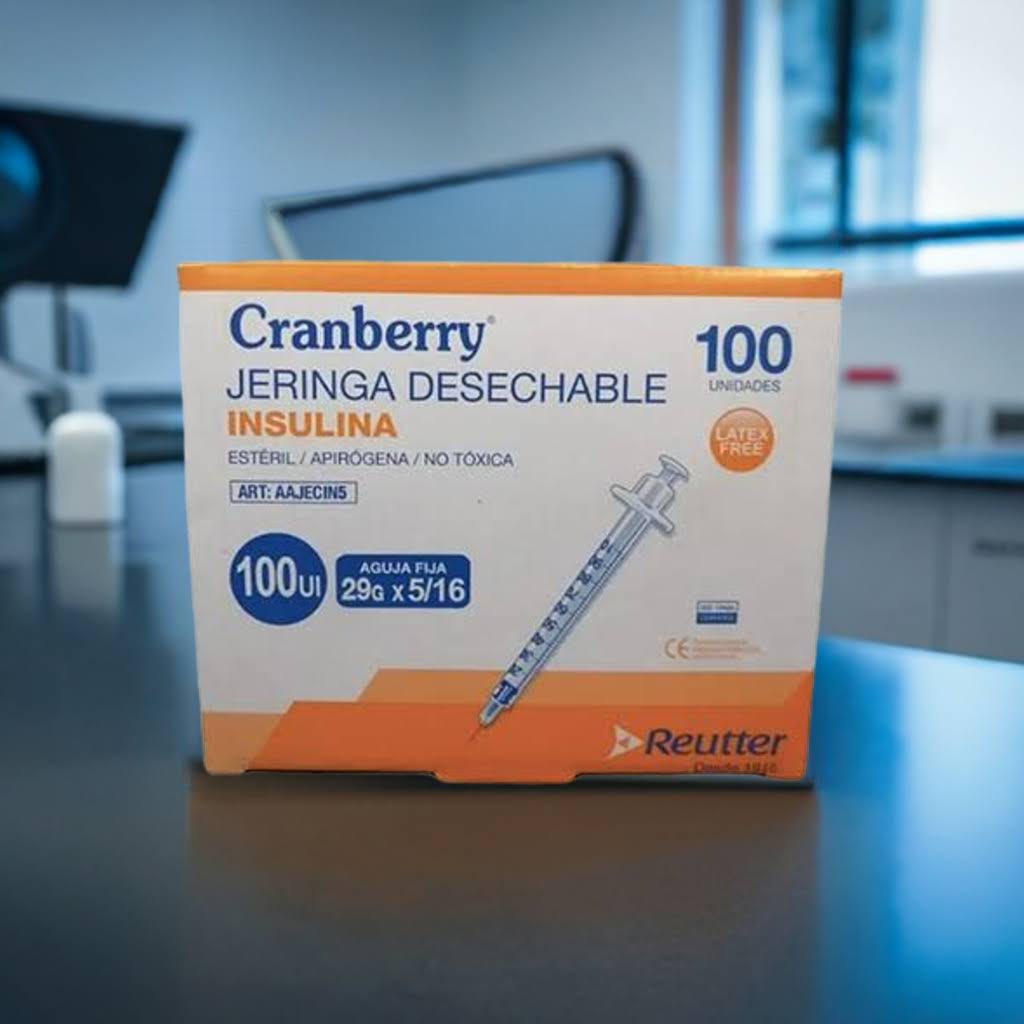 Jeringa Desechable Insulina Cranberry 29g X 5/16 Caja X 100 Unds.