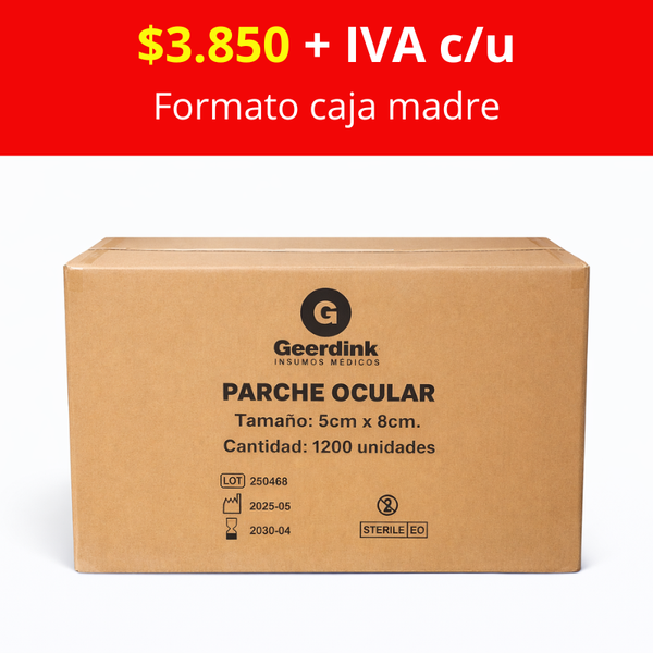 Parche Ocular Estéril Geerdink 5×8 cm | Caja Madre (24 cajas × 50 unidades)