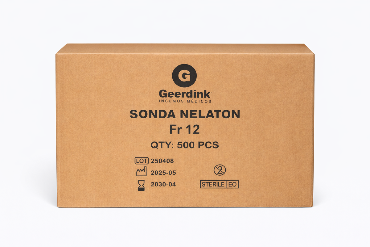 Sonda Nelaton Estéril Geerdink Nº12 Fr 40 cm | Caja Madre (10 cajas × 50 unidades)
