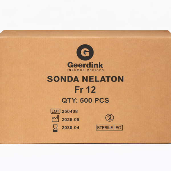 Sonda Nelaton Estéril Geerdink Nº12 Fr 40 cm | Caja Madre (10 cajas × 50 unidades)